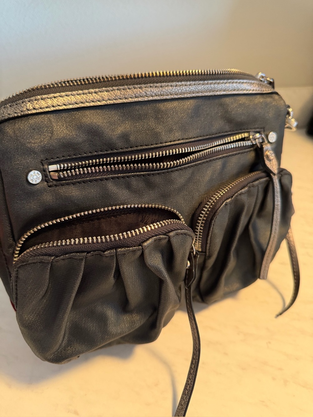 MZ Wallace Bailey Gray/Silver cross body bag - Picture 4 of 13